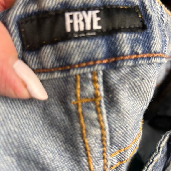 Frye Women’s Button Fly Carpenter Jeans Size 27 Straight Leg Utility Workwear - Picture 9 of 10